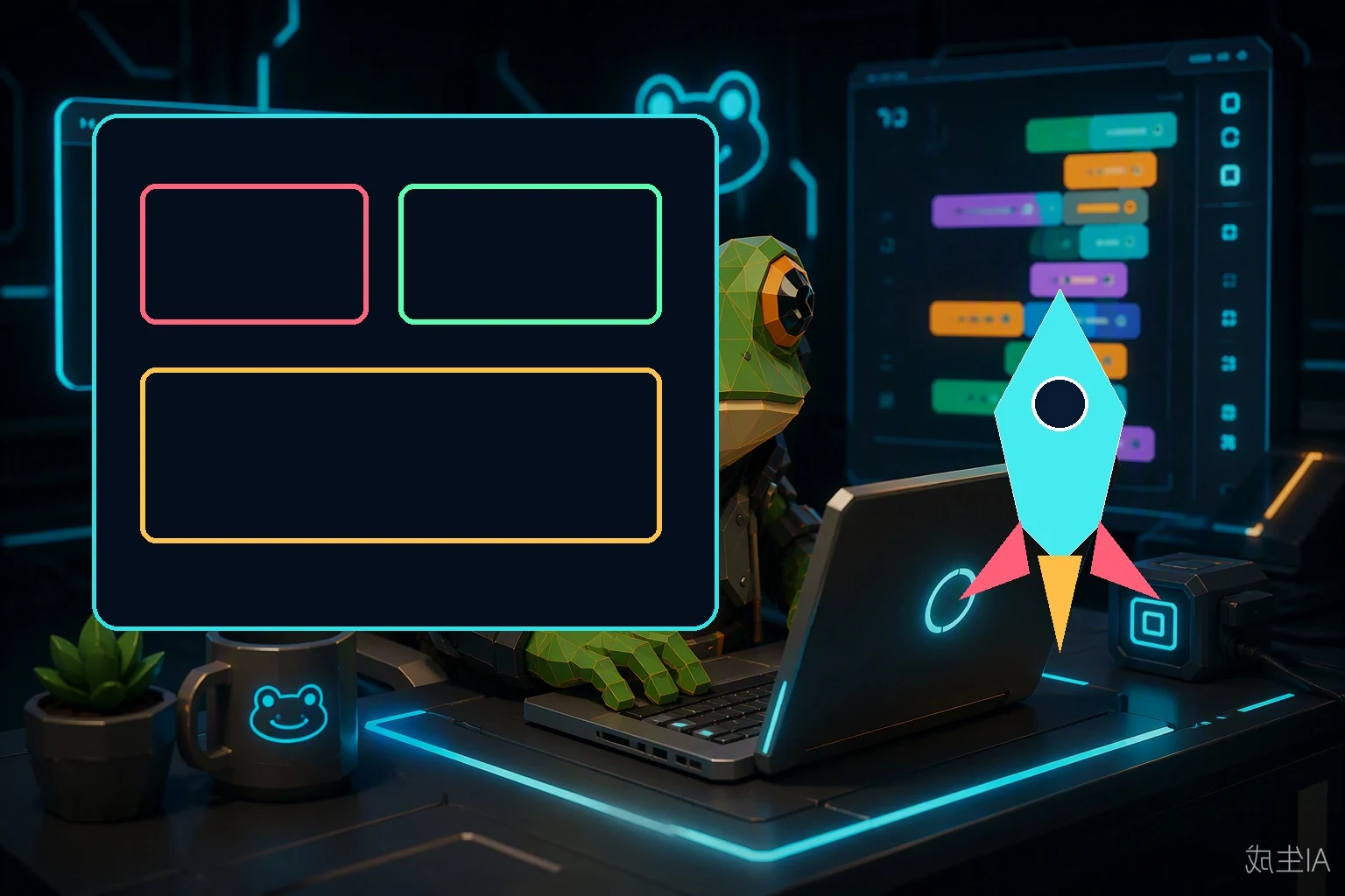 AI-иллюстрация направления «Создание сайтов» — процесс