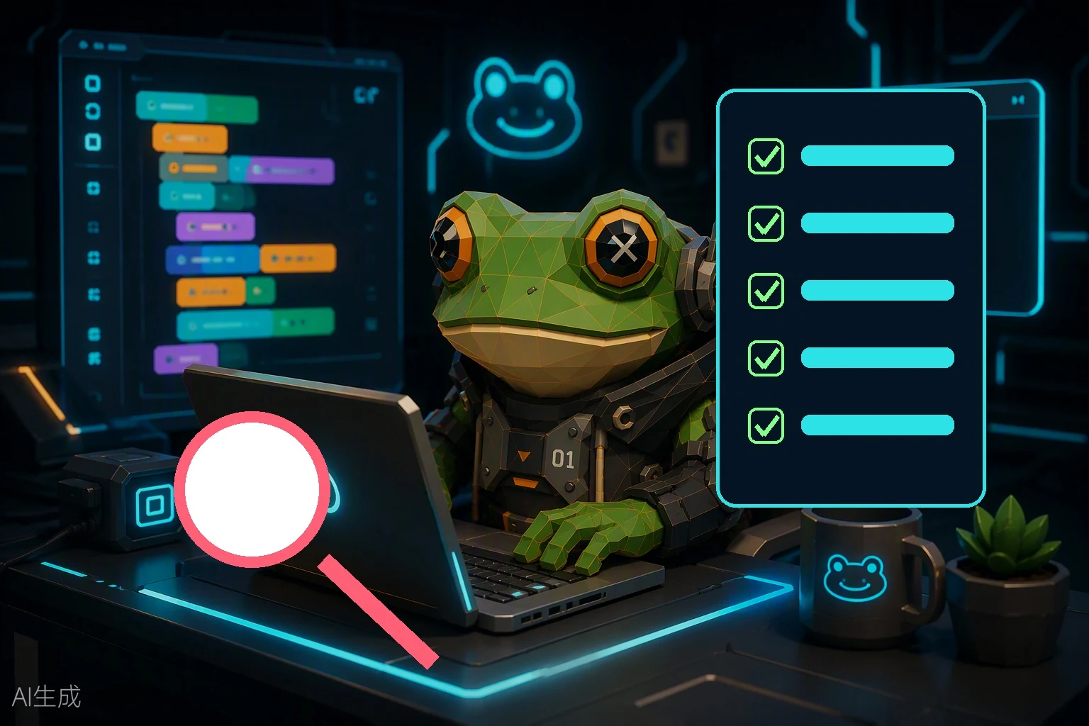 AI-иллюстрация направления «Тестирование»