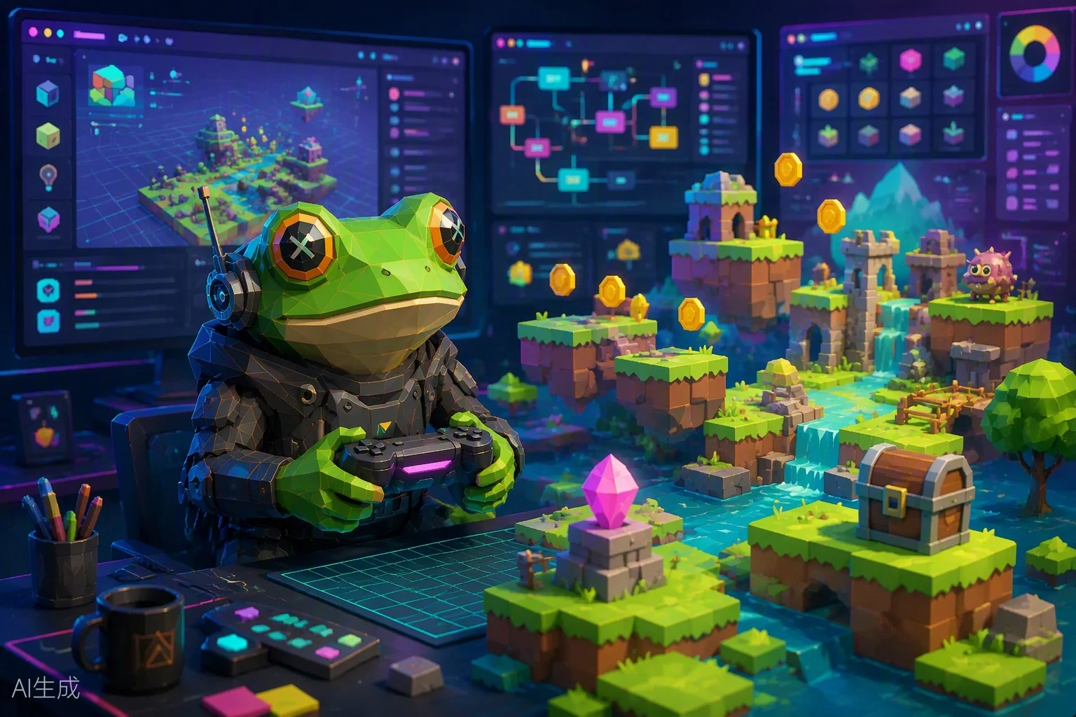 AI-иллюстрация направления «Создание игр» — процесс